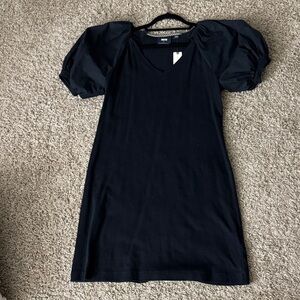 Maeve Black Puff Sleeve Mini Dress